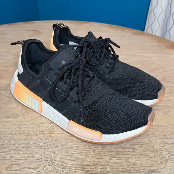 adidas | Shoes | Adidas Nmd R Running Sneakers Shoes Black Peach Size 85 |  Poshmark